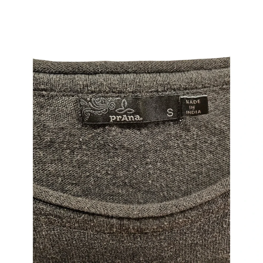 prAna‎ Women Charcoal Gray 100% Organic Cotton Knit Drawstring Sweater Dress S
